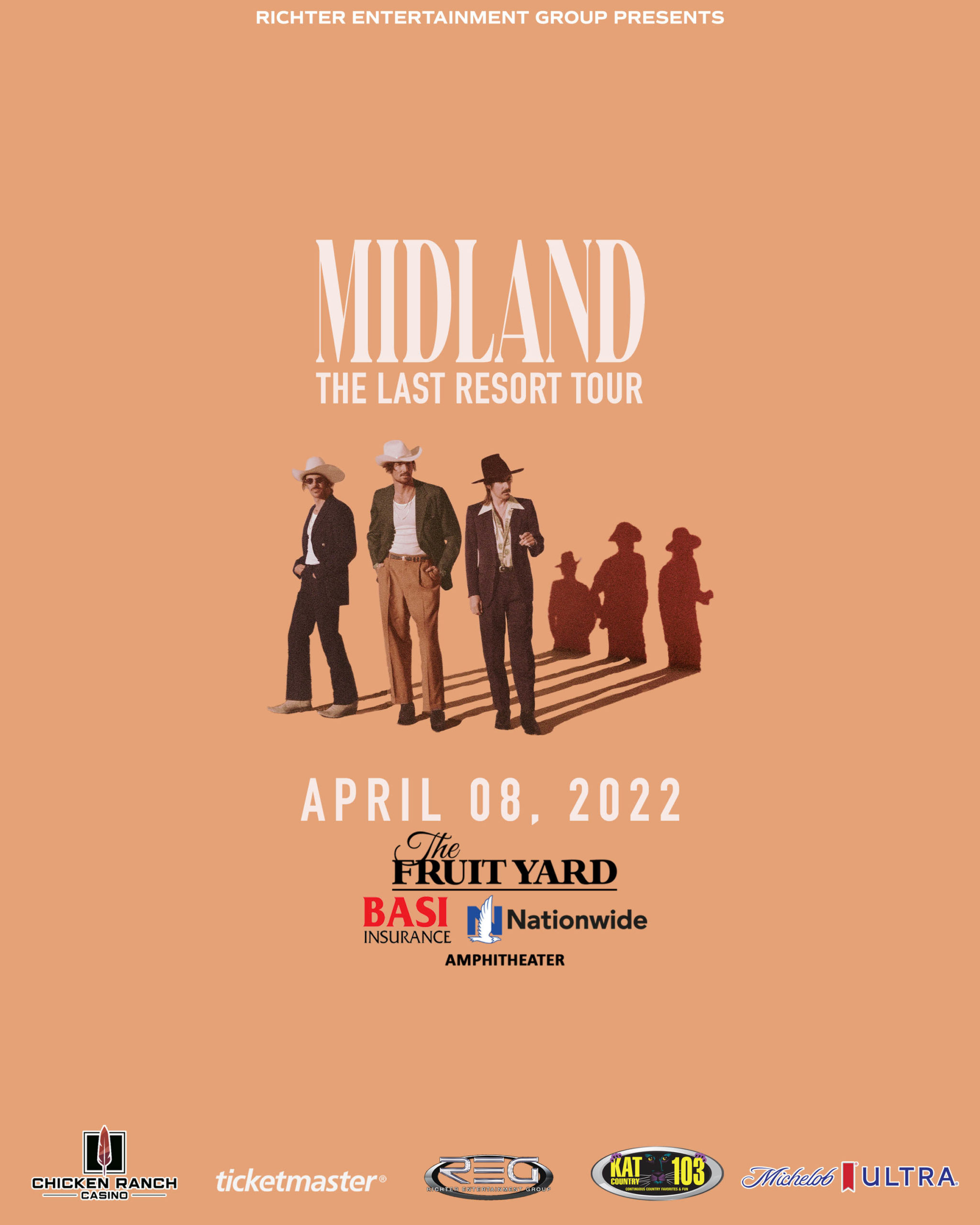 Midland Plays The Fruit Yard Amphitheatre April 8
