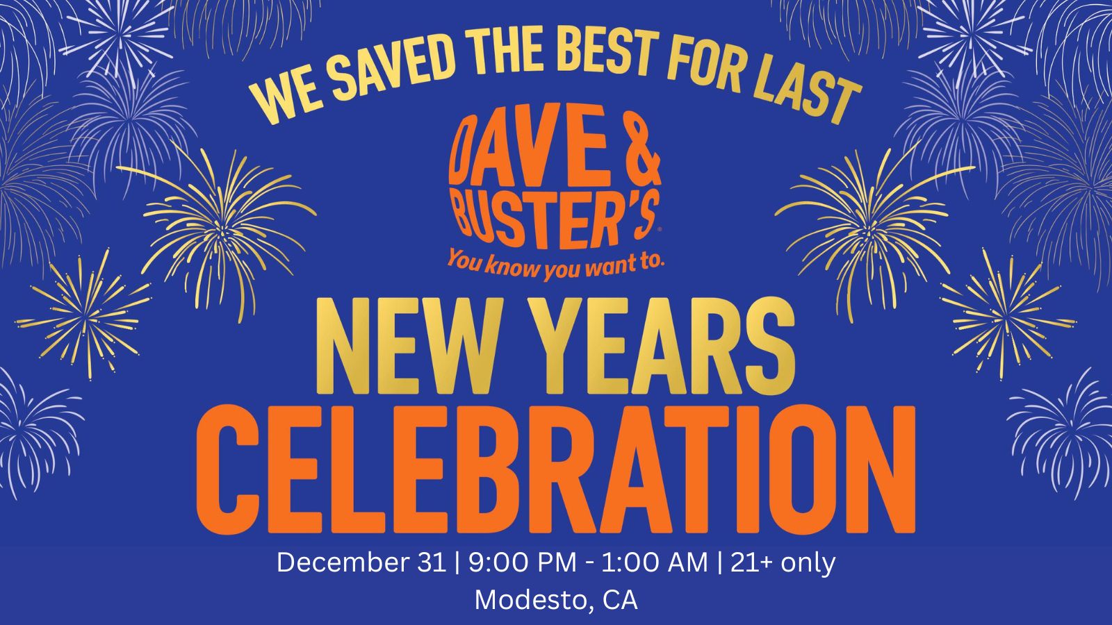 New Years Eve (21+) at Dave & Buster's