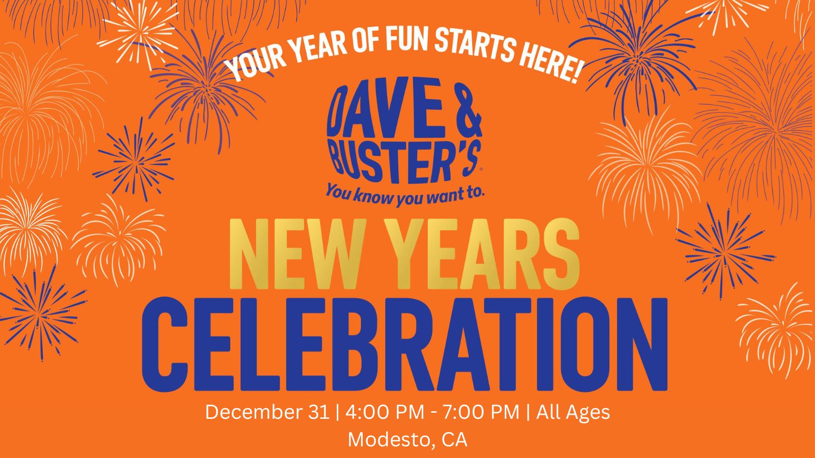 New Years Eve (Family-Friendly) at Dave & Buster's