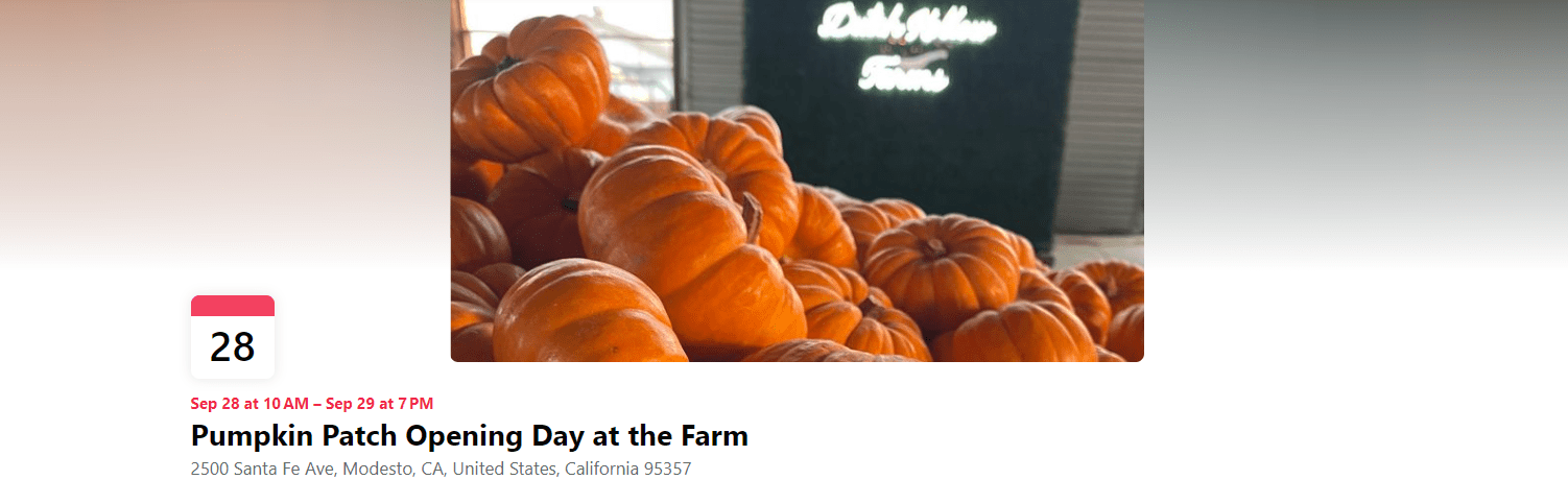 PUMPKIN PATCH OPENING DAY