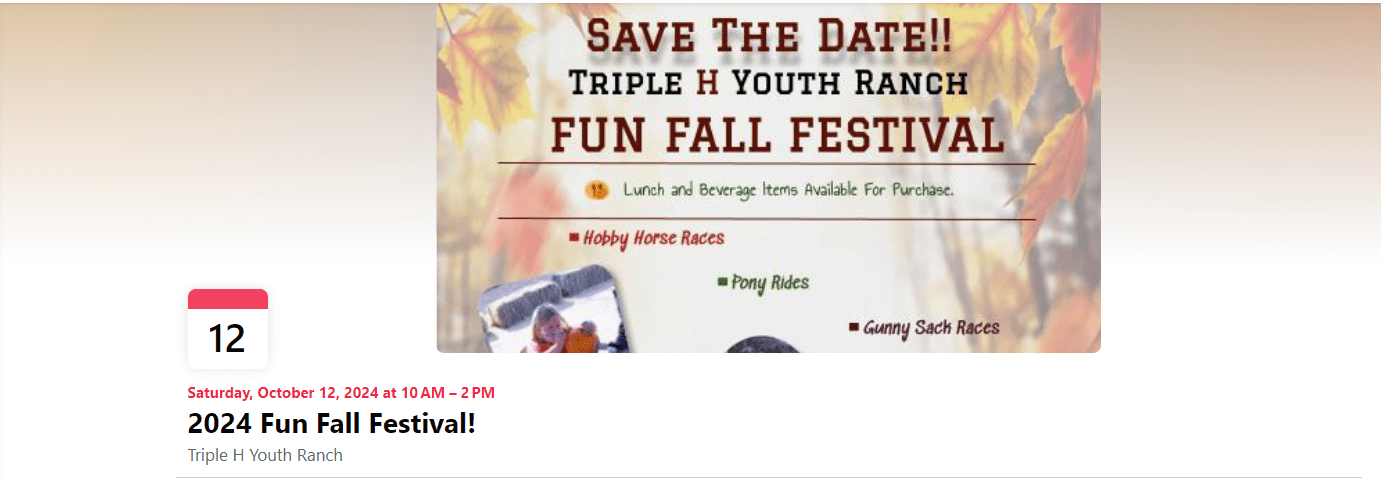 TRIPLE YOUTH RANCH FALL FESTIVAL