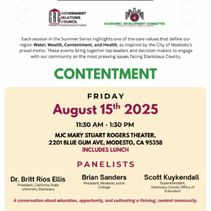 Modesto Chamber of Commerce Summer Advocacy Series: Contentment