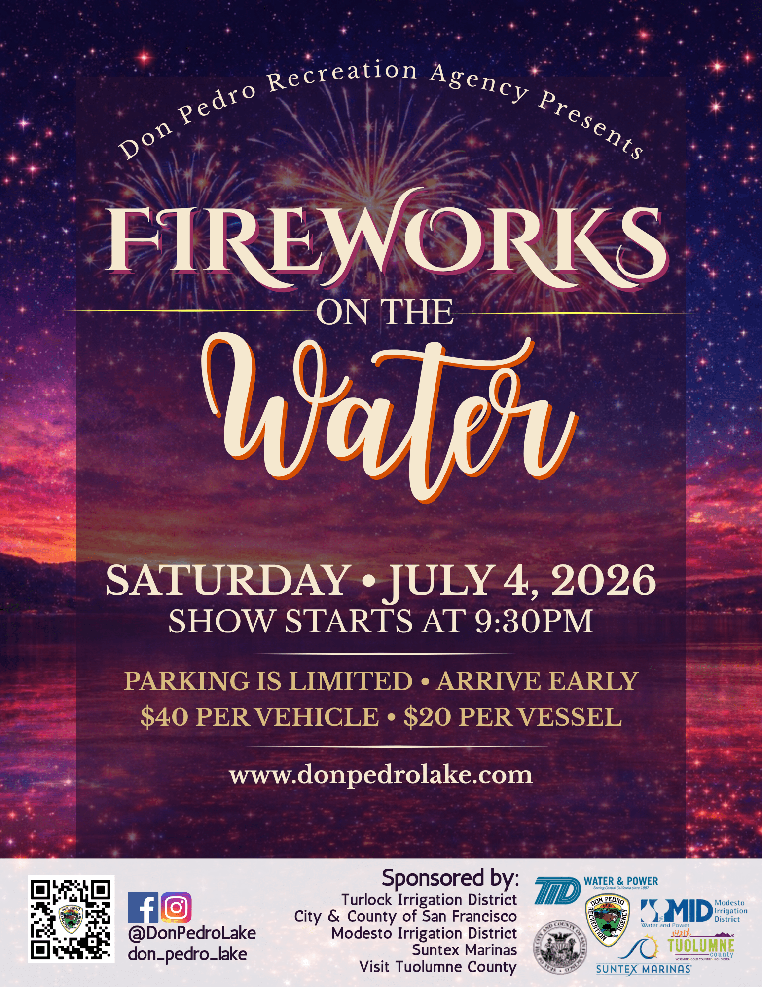 ANNUAL FIREWORKS-ON-THE-WATER – Don Pedro Reservoir